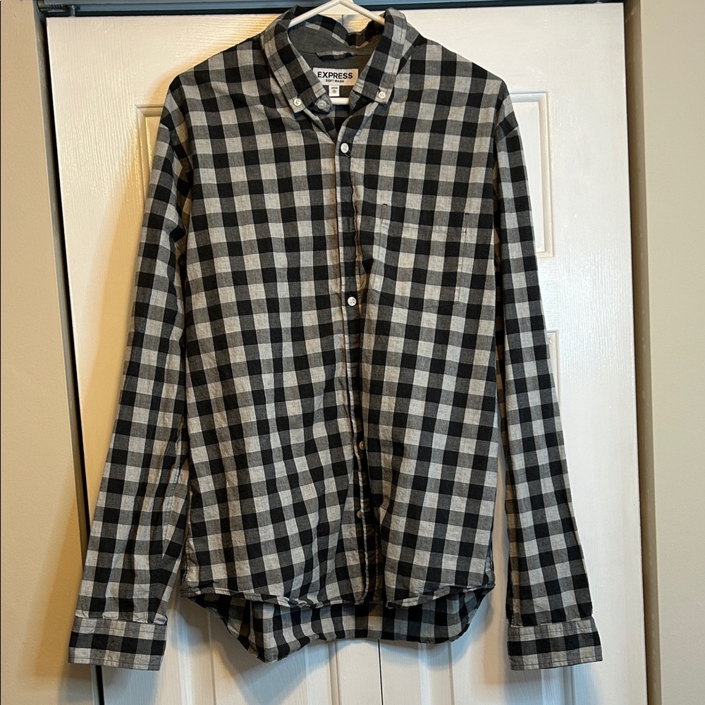 Express Monochrome Plaid Men's Shirt